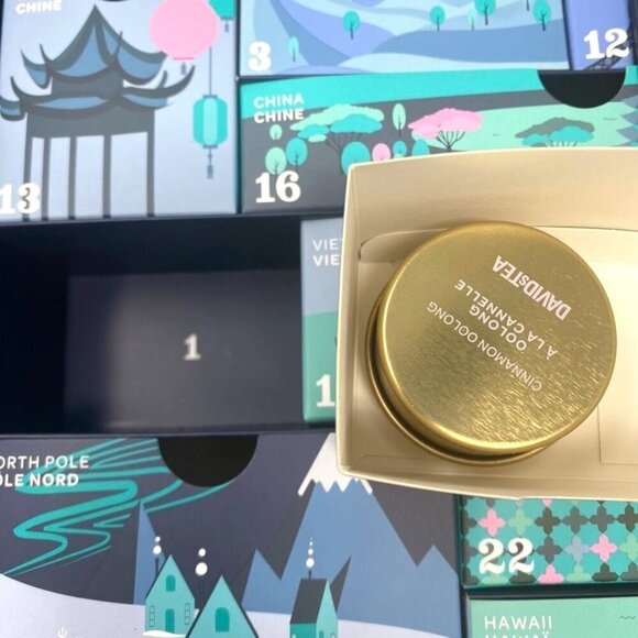 EMPTY David's Tea 24 Trips Advent Calendar Drawer Tins Preowned - Picture 10 of 10